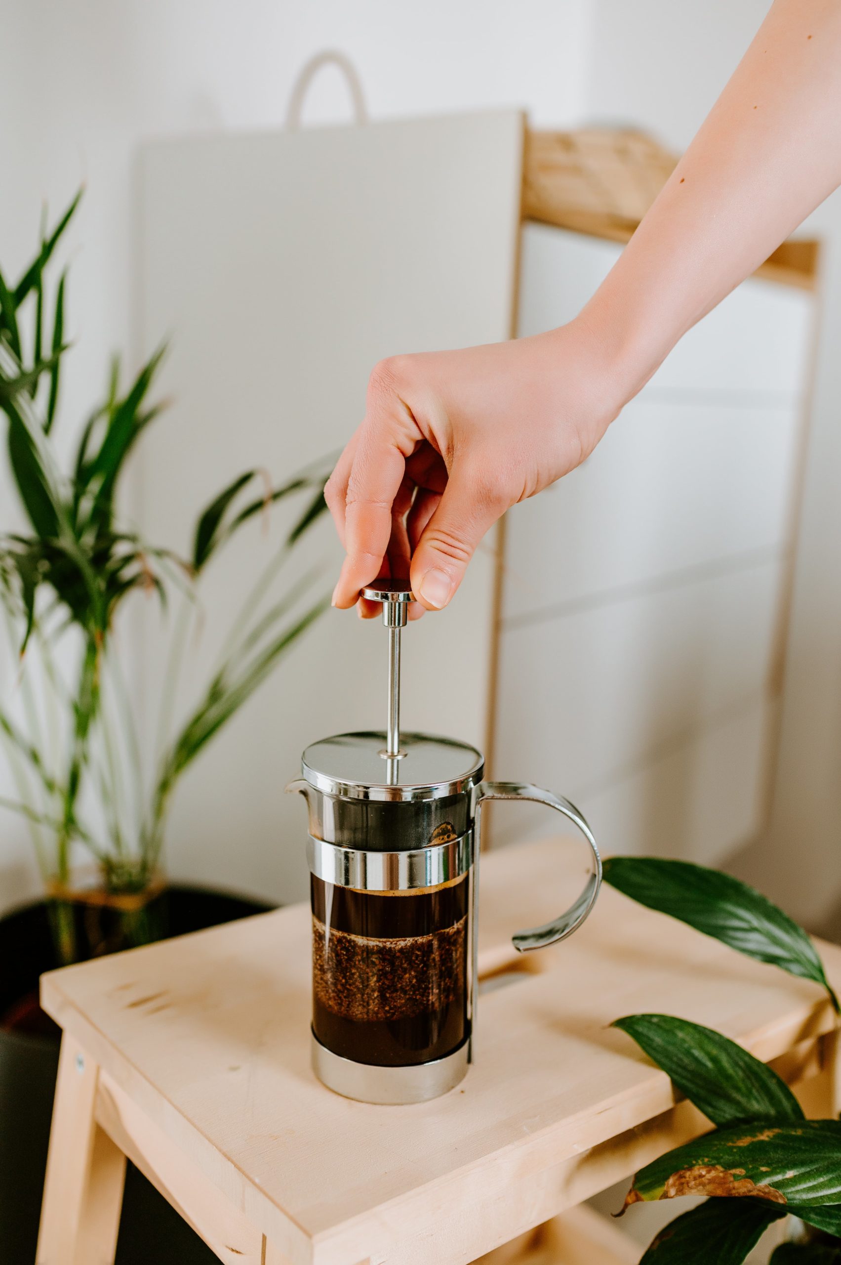 French press coffee maker.
