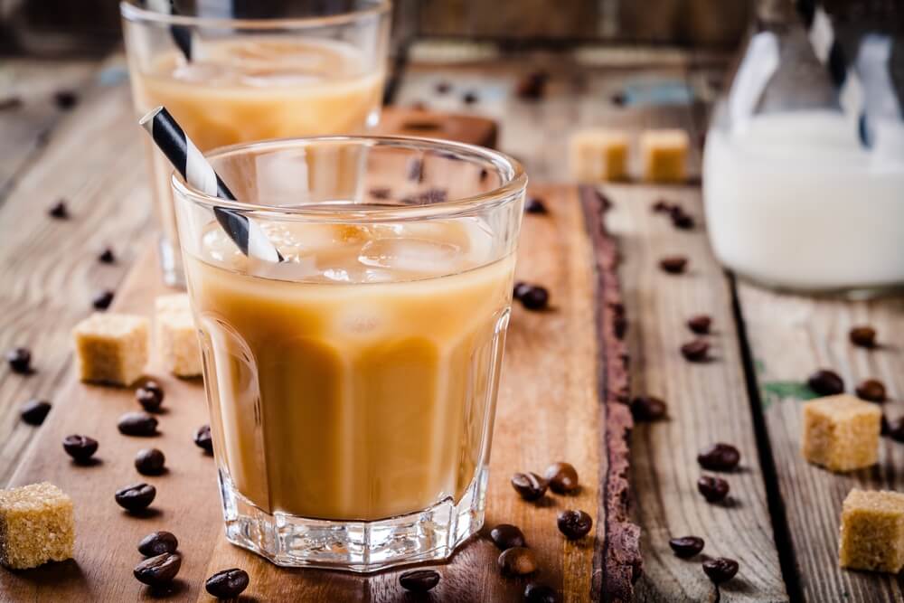 Iced coffee in a glass - Crystal boba iced coffee recipe