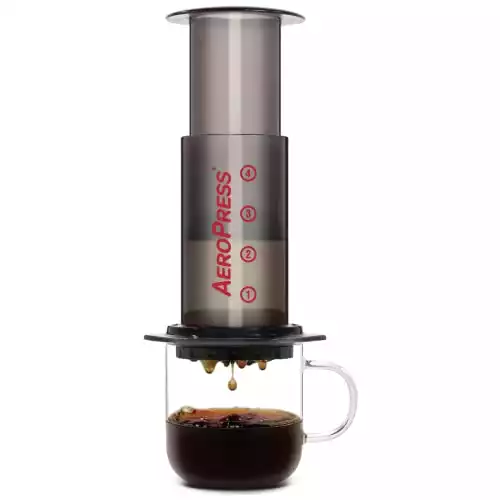 AeroPress Original Coffee and Espresso Maker - Makes 1-3 Cups of Delicious Coffee Without Bitterness per Press