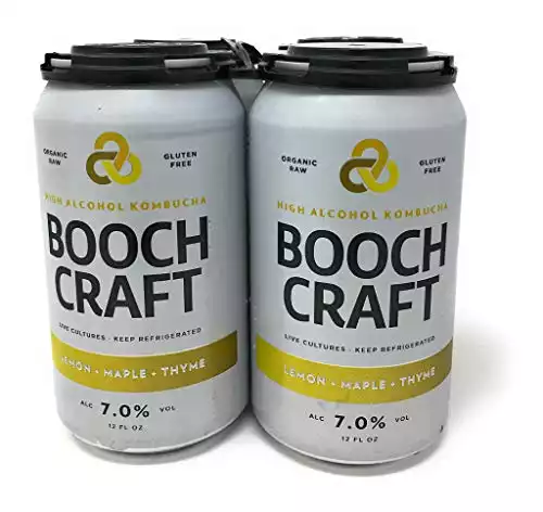 Boochcraft, Kombucha Hard Lemon Maple Thyme, 4pk, 12 Fl Oz Cans