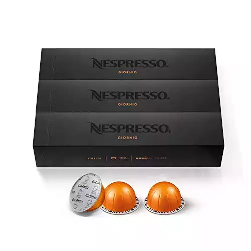 Nespresso Capsules VertuoLine, Giornio, Mild Roast Coffee, 30 Count Coffee Pods, Brews 7.77 Ounce