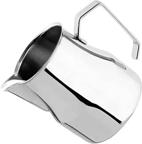 Motta Stainless Steel Frothing Pitcher with Europa Rounded Spout, 8.5 oz.