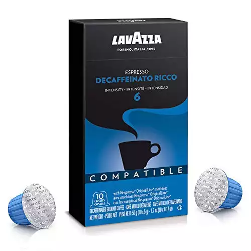 Lavazza Decaffeinato Ricco Espresso Dark Roast Capsules