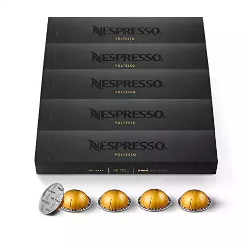 Nespresso Capsules VertuoLine, Voltesso , Mild Roast Espresso Coffee, 50 Coffee Pods, Brews 1.35 Ounce, 10 Count (Pack of 5)