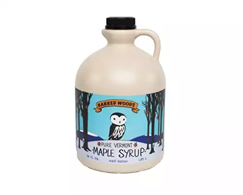 Barred Woods Maple - Half Gallon Jug Organic Pure Vermont Maple Syrup 64 oz - Grade A Amber Rich