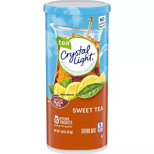 Crystal Light Sweet Tea Drink Mix, 12-Quart 1.56-Ounce Canister (Pack Of 10)