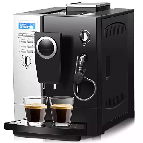 COSTWAY Super Automatic Espresso Machine, All-In-One Programmable Cappuccino, Latte and Coffee Machine with 19 Bar Espresso Pump, Easy Operate Panel and 2L Removable Water Tank, Compact Coffee Maker w...