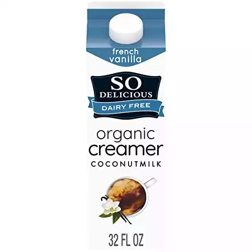 So Delicious Dairy Free Organic Coconutmilk Creamer, French Vanilla, Vegan, Non-GMO Project Verified, 1 Quart