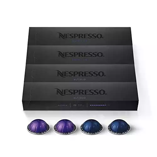 Nespresso Capsules VertuoLine, Espresso, Bold Variety Pack, Medium and Dark Roast Espresso Coffee, 40 Count Coffee Pods, Brews 1.35 Ounce, 10 Count (Pack of 4)