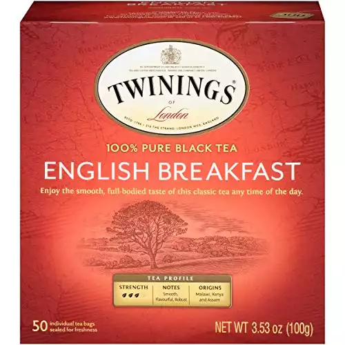 Twinings English Breakfast Black Tea Bags, 50 Count (Pack Of 6)