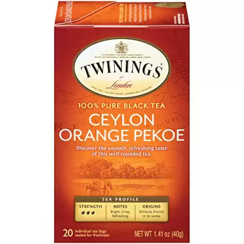 Twinings Ceylon Orange Pekoe Tea Bags, 20 Count (Pack of 6)