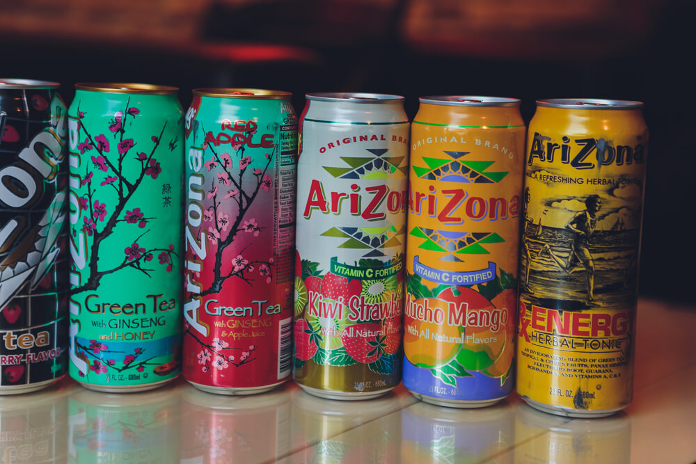 Different flavors of AriZona tea