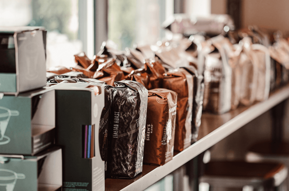A bag of Starbucks Italian roast coffee