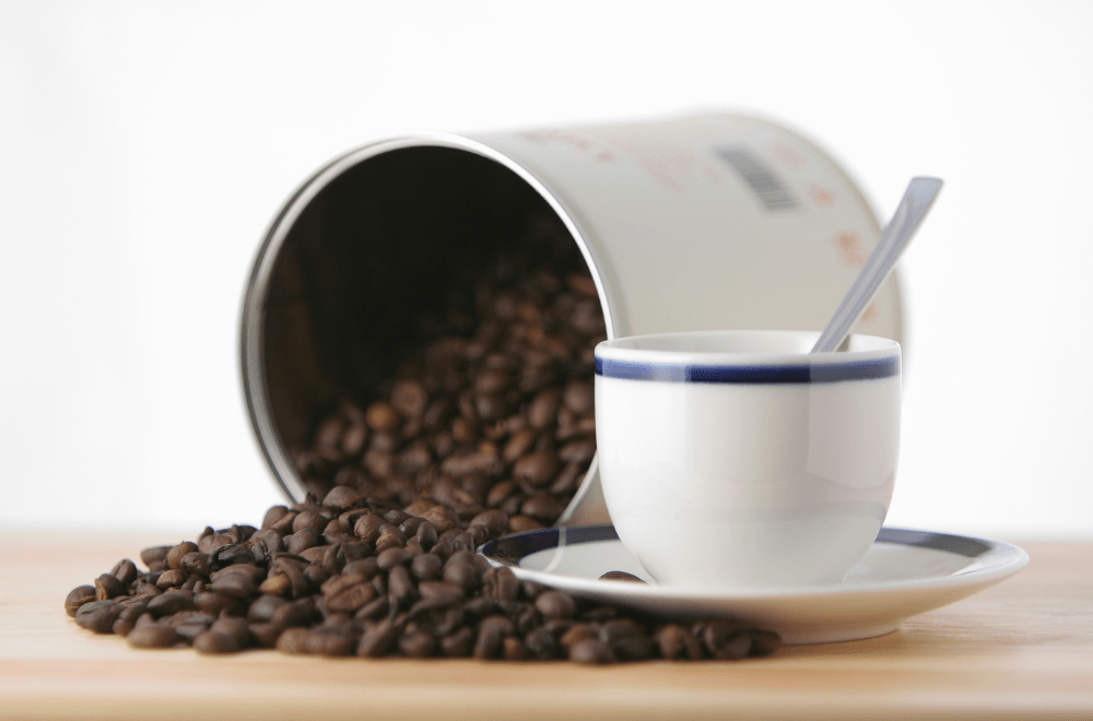 Coffee beans from a thin can