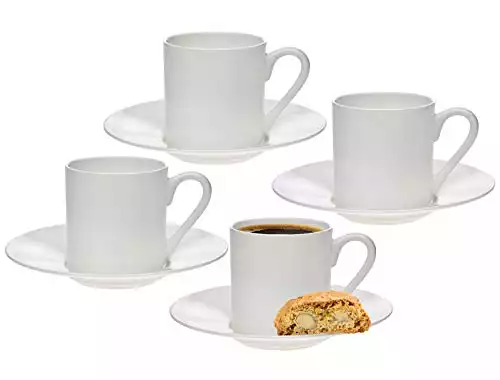 Godinger Coffee Mugs, Tea Cups Set With Saucers