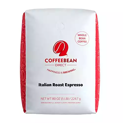 Coffee Bean Direct Italian Roast Espresso, Whole Bean Coffee