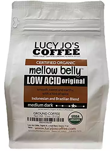 Lucy Jo's Coffee Roastery Organic Mellow Belly Low Acid Blend