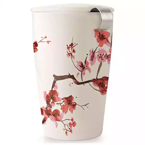 Tea Forte Kati Cup Cherry Blossoms, Ceramic Tea Infuser Cup