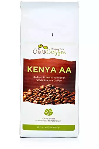 Chiru Coffee Connection Kenya AA Whole Bean Arabica Coffee