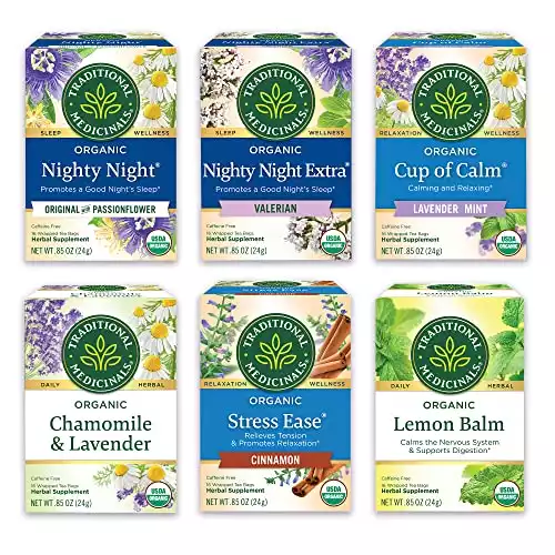 Traditional Medicinals Organic Relaxation & Sleep Herbal Tea Variety Pack