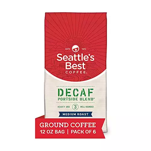 Seattle's Best Coffee Decaf Portside Blend Medium Roast Ground Coffee | 12 Ounce Bags (Pack of 6)
