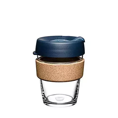 KeepCup Reusable Tempered Glass Coffee Cup | Travel Mug with Spill Proof Lid, Brew Cork Band, Lightweight
