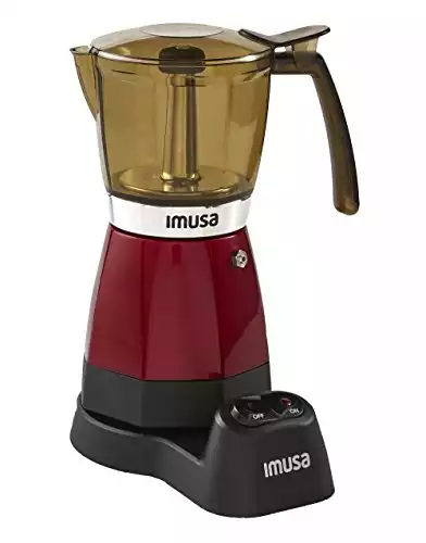 IMUSA Electric Espresso/Moka Maker, 3-6 Cups, Red