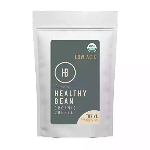 Healthy Bean Coffee Thrive Morning Roast - Low Acid Coffee | Whole Bean, Organic