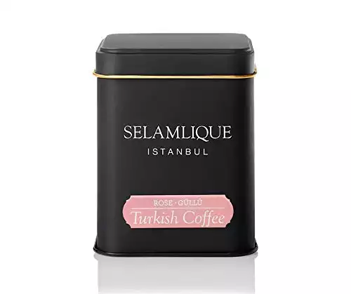 Selamlique's Authentic Ground Turkish Coffee with Rose Flavor (4.40oz)