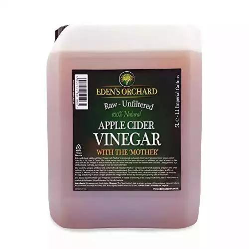 Eden's Orchard Apple Cider Vinegar with The Mother - Raw and Unfiltered - 5 Litre Jerry Can - 1.1 Imperial Gallons