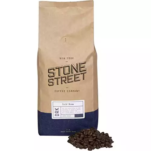 Stone Street Cold Brew Coffee, Strong & Smooth Blend, Low Acid, 100% Arabica, Gourmet Coffee, Whole Bean, Dark Roast, Colombian Single Origin, 2 LB