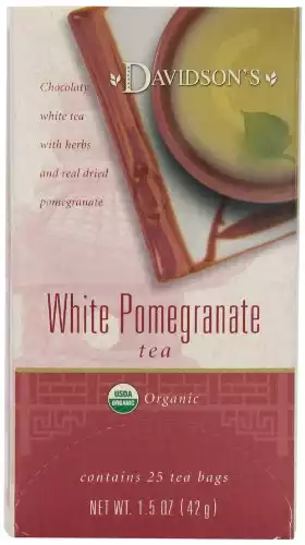 Davidson's Tea White Pomegranate, 25 Count Tea Bag