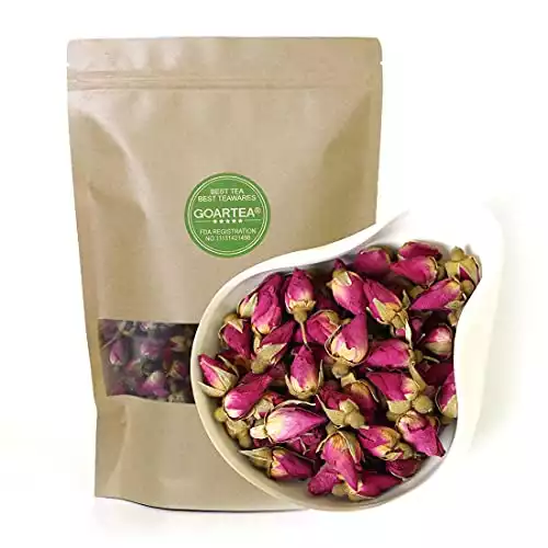 GOARTEA 2pcs 250g / Total 17.6oz Natural Red Rose Bud Dried Edible Petal Flower Chinese Herbal Tea