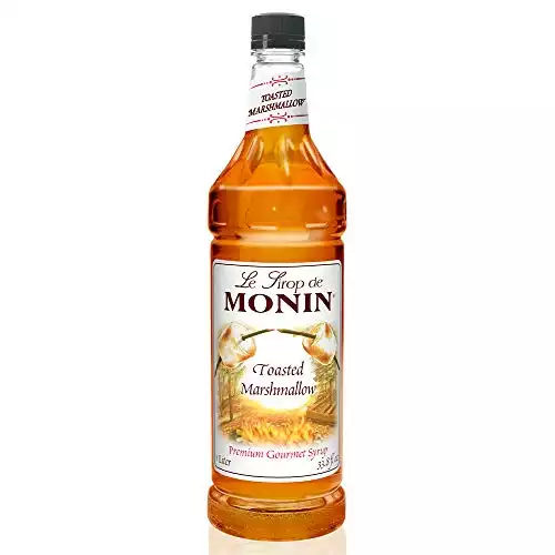 Monin - Toasted Marshmallow Syrup, Marshmallow & Caramel Flavor, Great for Cocoas, Lattes, & Shakes, Non-GMO, Gluten-Free (1 Liter)