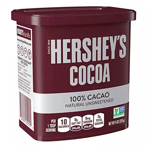 HERSHEY'S Natural Unsweetened Ingredient, Gluten Free, No Preservatives Cocoa Can, 8 oz