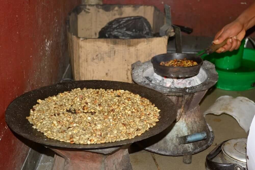 a traditional Ethiopian coffee ceremony