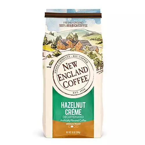 New England Hazelnut Crème Decaf Coffee , Ground, 10-ounce Bags (Pack of 3)