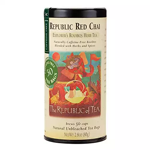 The Republic Of Tea Republic Red Chai Red Rooibos Herbal Tea, 50 Tea Bag Tin