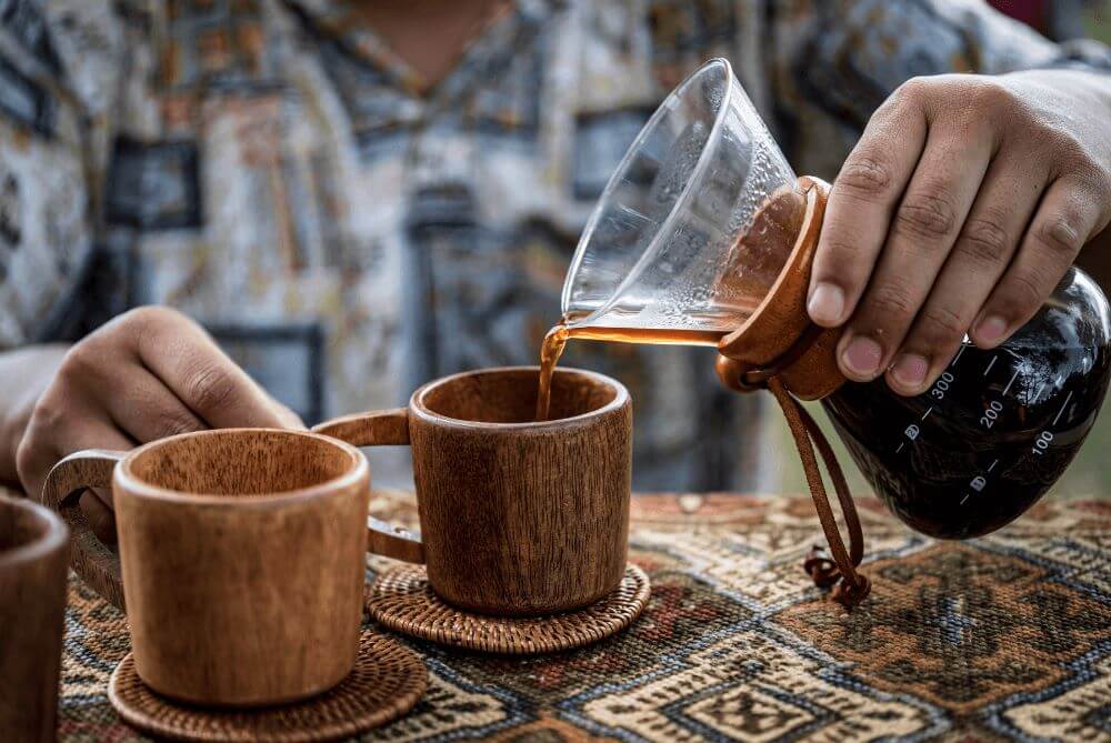 Coffee maker making coffee