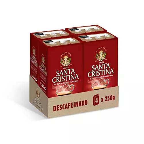 Santa Cristina Café Molido Descafeinado 250g - 4 paquetes, 4 unidad, 4