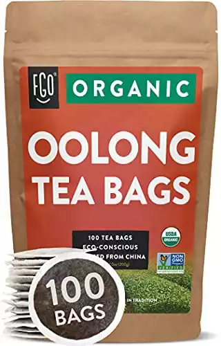 FGO Organic Oolong Tea, Eco-Conscious Tea Bags, 100 Count