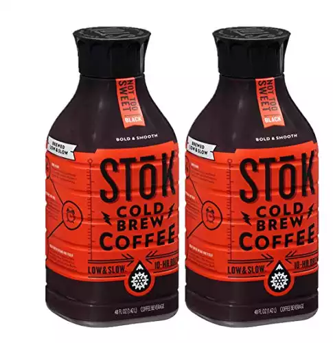 STOK Cold BRew Coffee Not Too Sweet, 48 oz, Pack of 2
