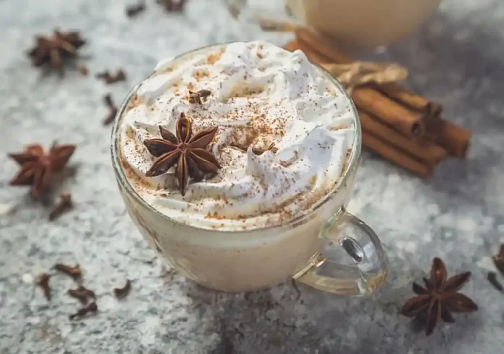 A cup of chai latte with whipped cream