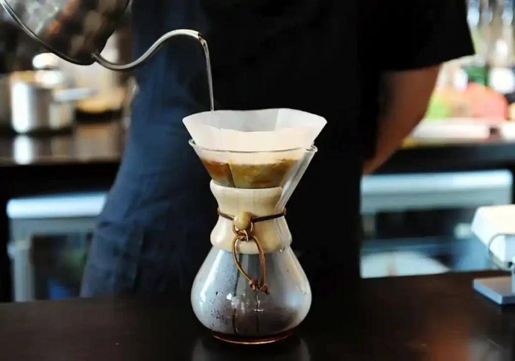 Brewing a regular cup of coffee using the pour-over method