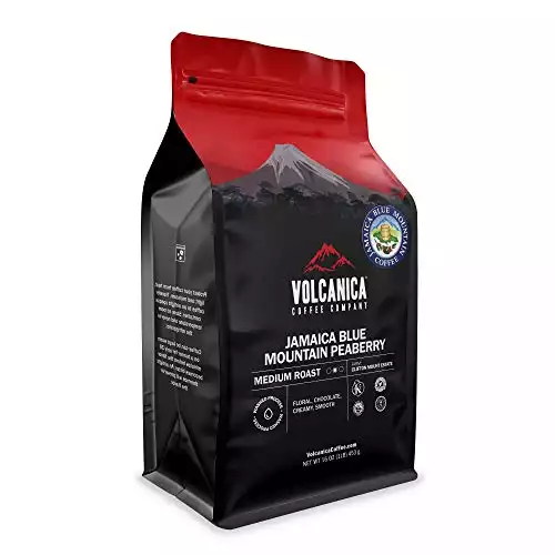 Jamaica Blue Mountain Peaberry Coffee, 100% Pure, Whole Bean, Fresh Roasted, 16-ounce