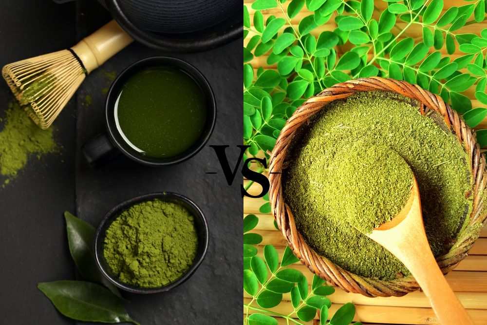 matcha powder vs. moringa powder