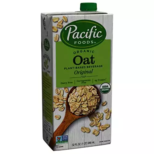 Pacific Foods Organic Oat Milk, Original, Plant-Based Shelf Stable Milk, 32 Ounce Resealable Carton