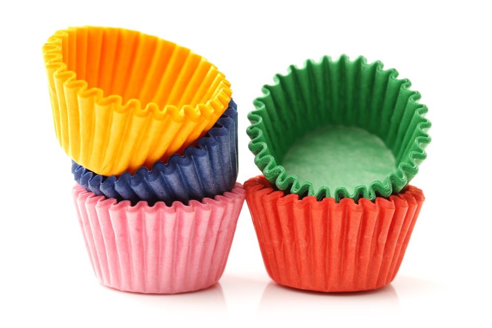 Cupcake liners isolated on white background