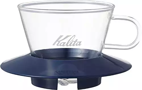 Kalita Wave Series WDG-155#05065 Coffee Dripper, Glass, For 1 to 2 People, Smoky Blue