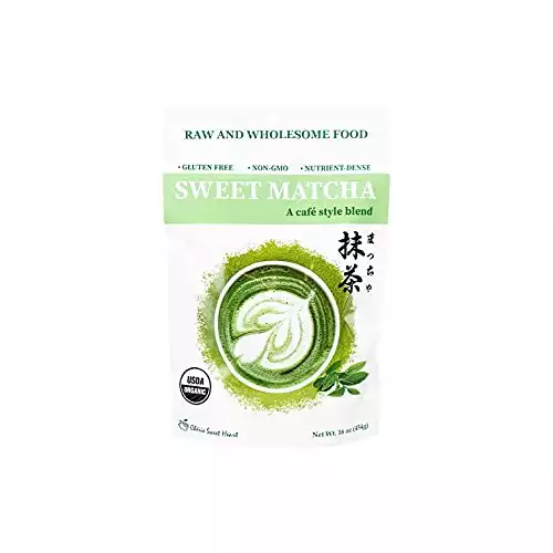 Organic Sweet Matcha Green Tea Powder, Cafe Style Blend by Cherie Sweet Heart (16 oz) (packaging may vary)